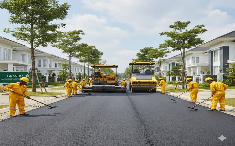 Pengaspalan Jalan Akses ke Kawasan Perumahan Pengaspalan Jalan Akses ke Kawasan Perumahan
