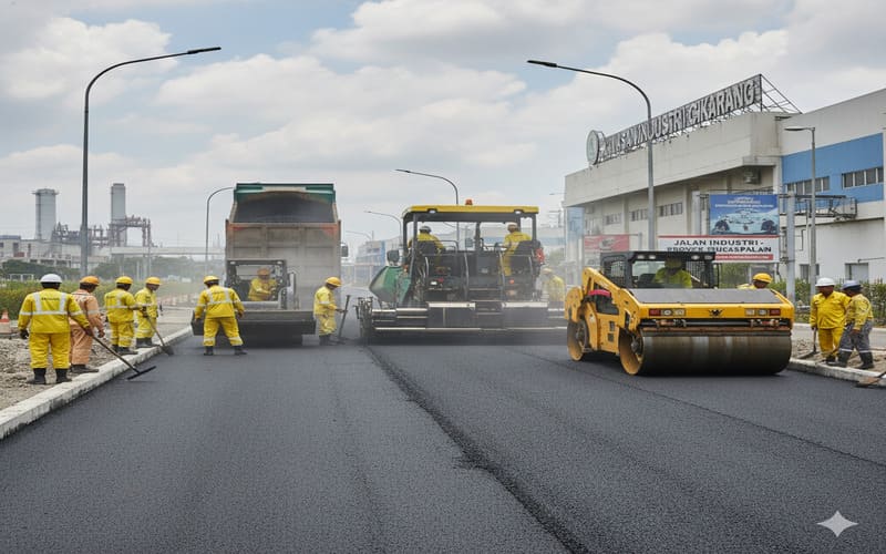 Pengaspalan Jalan di Kawasan Industri Pengaspalan Jalan di Kawasan Industri