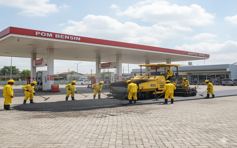 Pengaspalan Paving Pom Bensin Pengaspalan Paving Pom Bensin