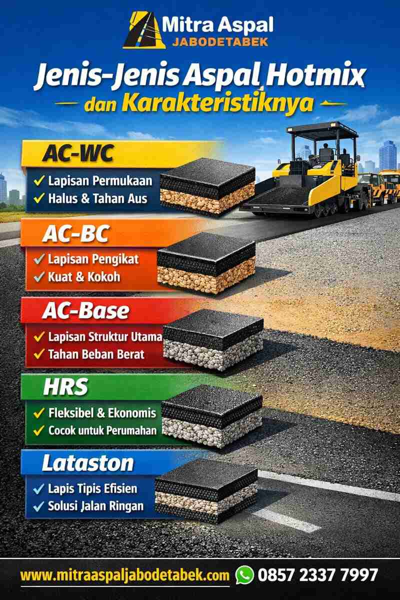 Jenis-Jenis Aspal Hotmix dan Aplikasinya