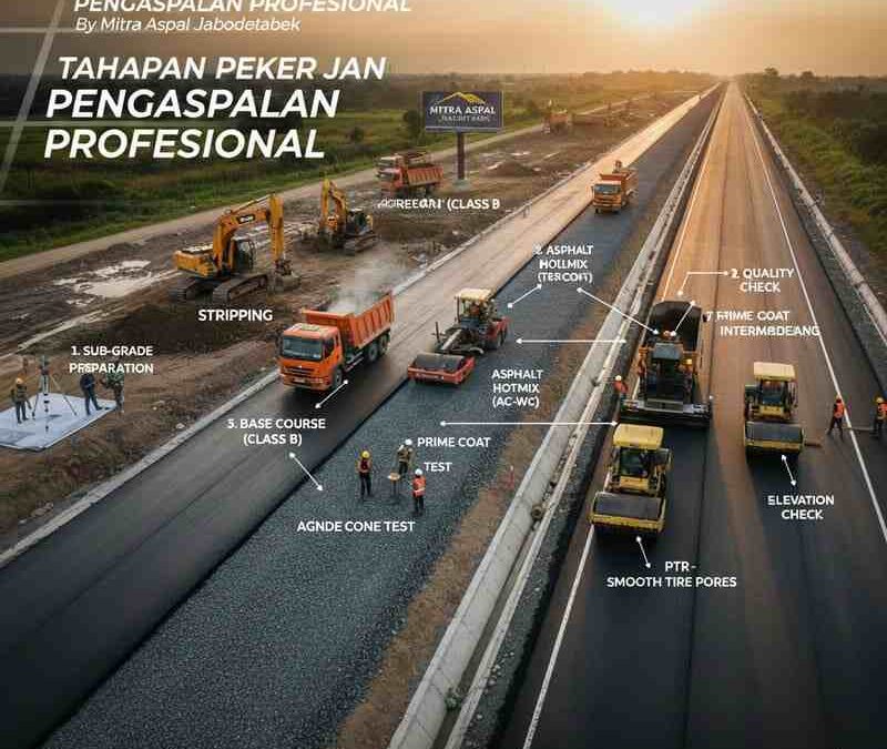 Tahapan Pekerjaan Pengaspalan Profesional & Awet – Mitra Aspal